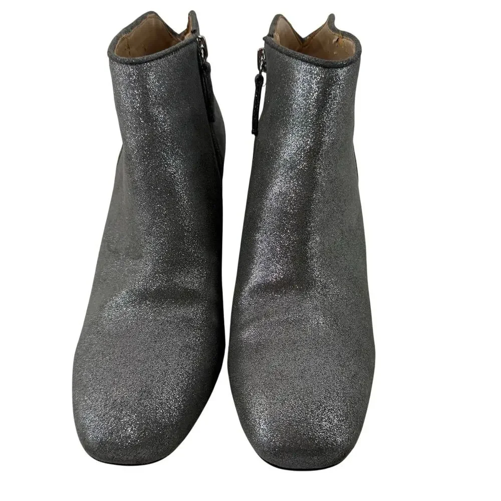 White House Black Market Harper Booties Womens 9.5M Silver Glitter